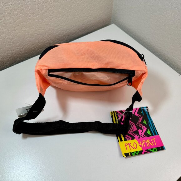 NWT VTG Pro Spirit 90s Fanny Pack Neon Orange Double Pocket Belt Bag Hip Pack - Picture 5 of 14